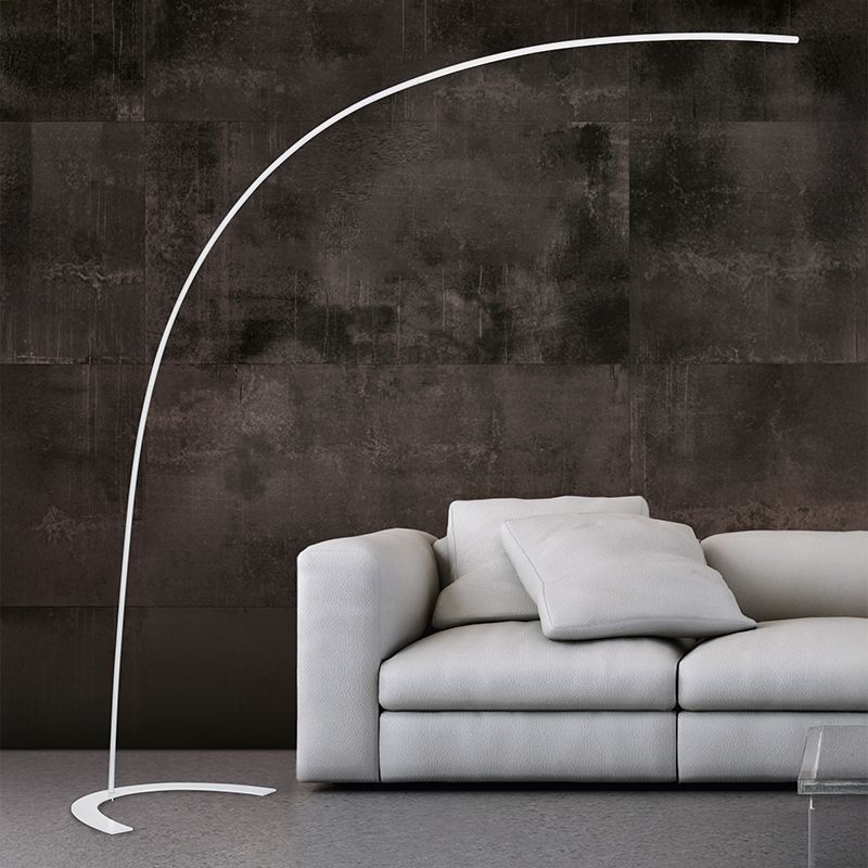 Biela oblúková lampa moderná, Libro, 18 W, LED 3000 K, s vypínačom
