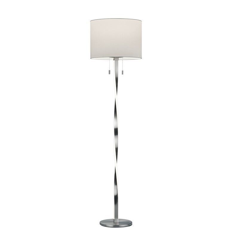 Niklová stojaca lampa moderná, Ramten, 7 W, LED 3000 K, s vypínačom