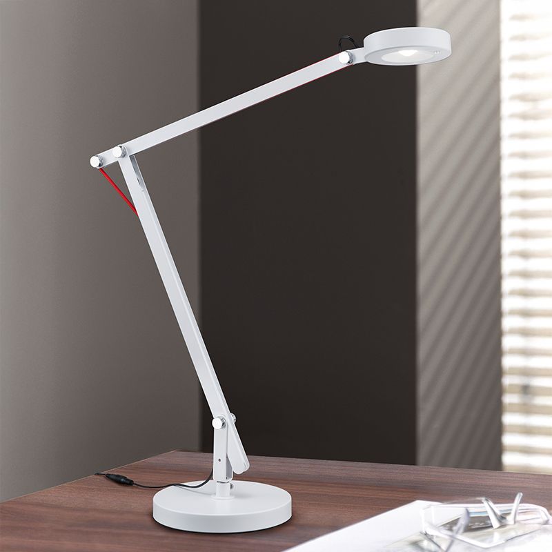 Biela stolová lampa moderná, Pardoes, 5 W, LED 3000 K, s vypínačom Biela stolová lampa moderná, Pardoes, 5 W, LED 3000 K, s vypínačom