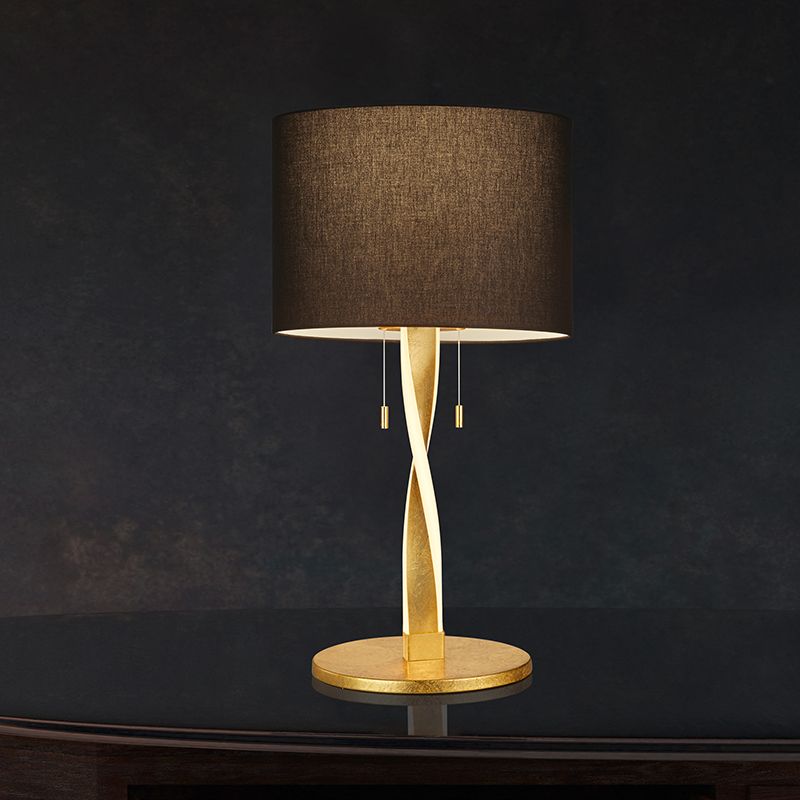 Zlatá stolová lampa moderná, Ramten, 3 W, LED 3000 K, s tiahacím vypínačom