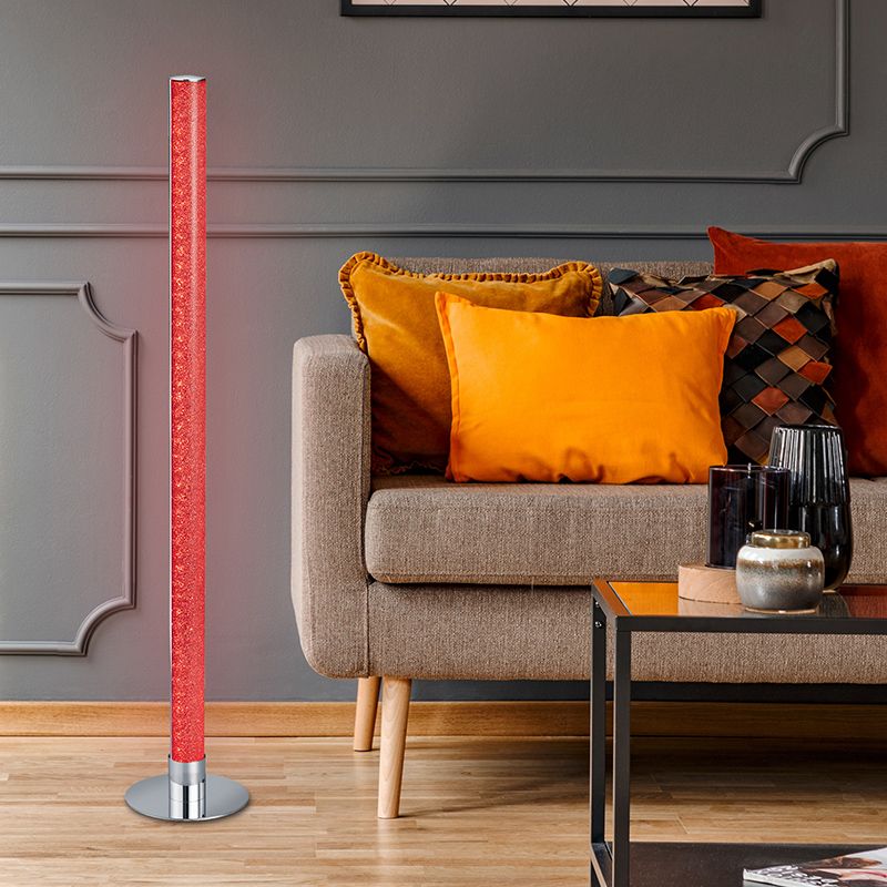 Chrómová stojaca lampa moderná, Vacio, 10 W, LED 3000 K, s diaľkovým ovládačom Chrómová stojaca lampa moderná, Vacio, 10 W, LED 3000 K, s diaľkovým ovládačom