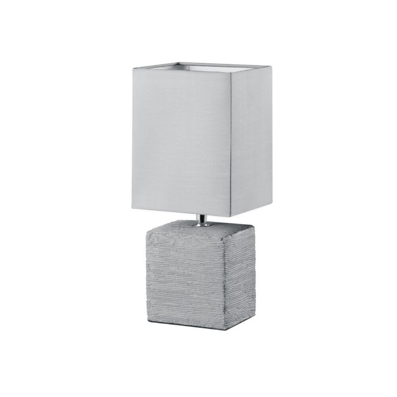 Keramická stolová lampa sivá, Karola, s vypínačom