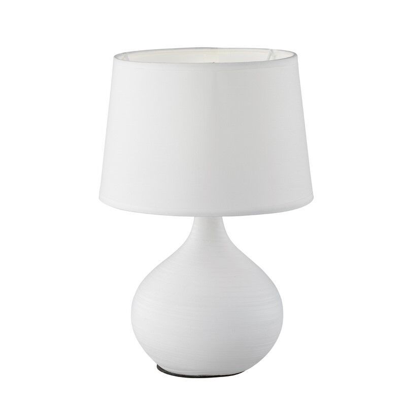 Keramická stolová lampa biela, Yesha, s vypínačom