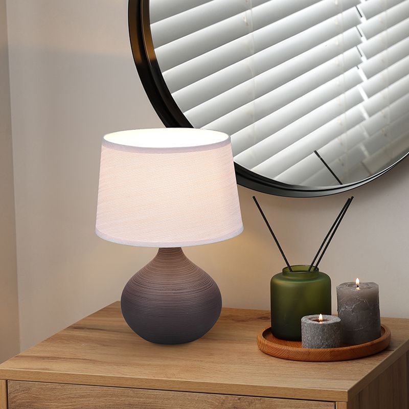 Keramická stolová lampa hnedá, Yesha, s vypínačom