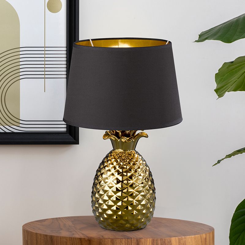 Keramická stolová lampa zlatá, Monsted, s vypínačom Keramická stolová lampa zlatá, Monsted, s vypínačom