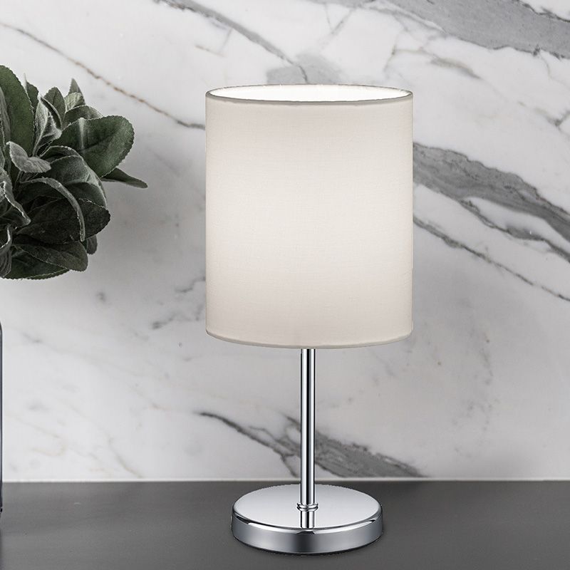 Chrómová stolová lampa moderná, Zoe, s vypínačom