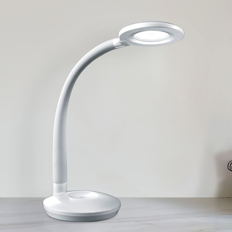 Biela lampa na písací stôl plastová, Jesse, 3 W, LED 3000 K, s dotykovým stmievačom