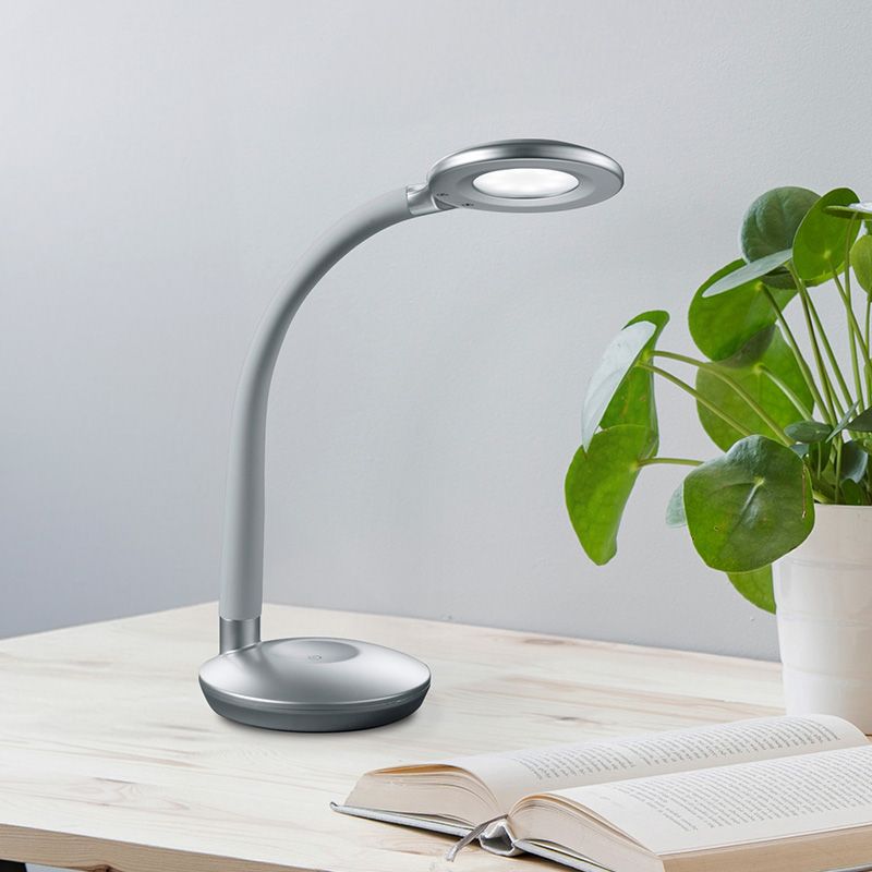 Sivá lampa na písací stôl moderná, Jesse, 3 W, LED 3000 K, s dotykovým stmievačom