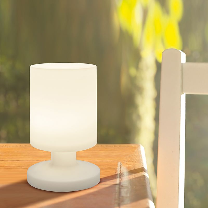 Biele vonkajšie svietidlo na stôl plastové, Wiesje, 1,5 W, LED 3000 K, IP44, s vypínačom