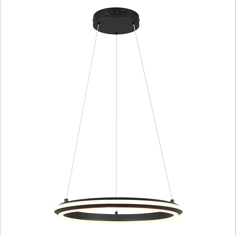 Čierne visiace svietidlo moderné, Jiry, 34 W, LED white switch, s 3-stupňovým stmievačom