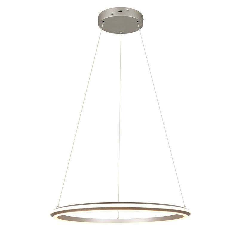 Niklové visiace svietidlo moderné, Jiry, 48 W, LED white switch, s 3-stupňovým stmievačom