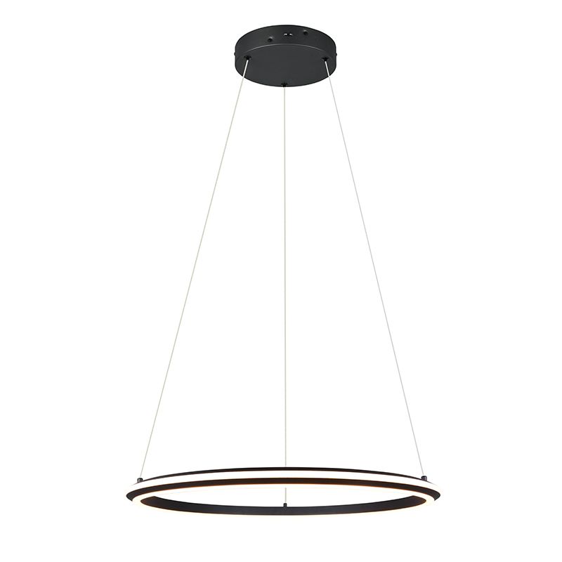 Čierne visiace svietidlo moderné, Jiry, 48 W, LED white switch, s 3-stupňovým stmievačom