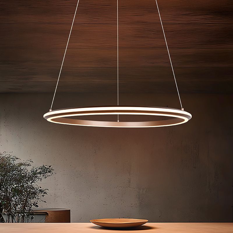 Hnedé visiace svietidlo moderné, Jiry, 48 W, LED white switch, s 3-stupňovým stmievačom
