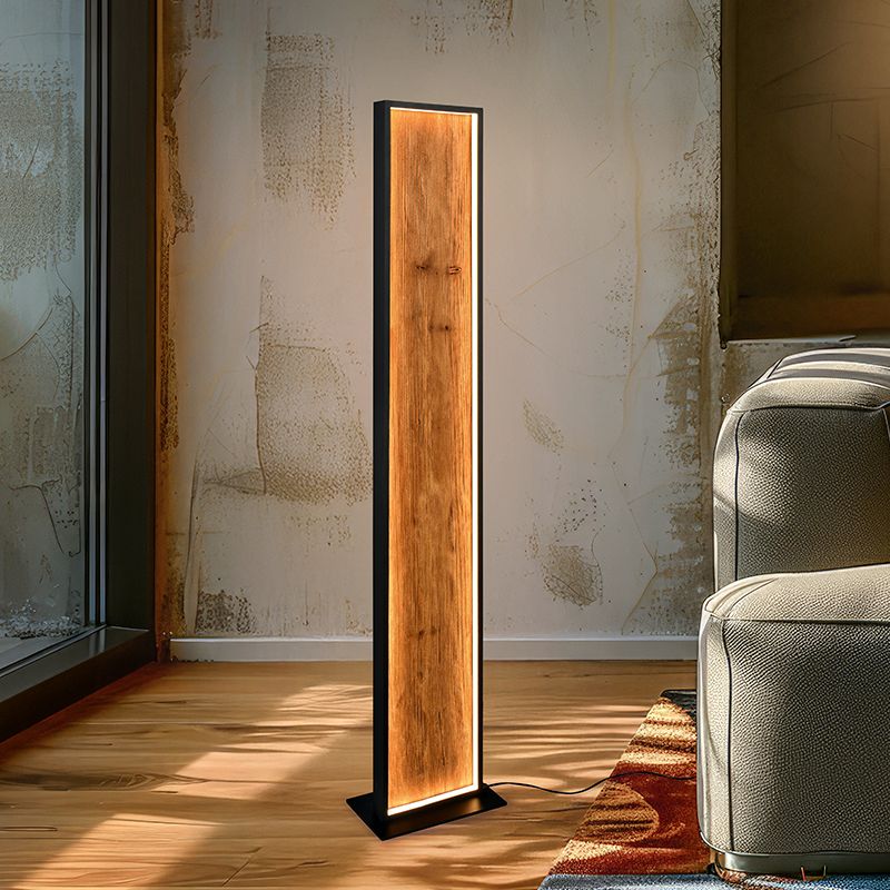 Drevená stojaca lampa dizajnová, Tanneke, 35 W, LED 3000 K, s vypínačom