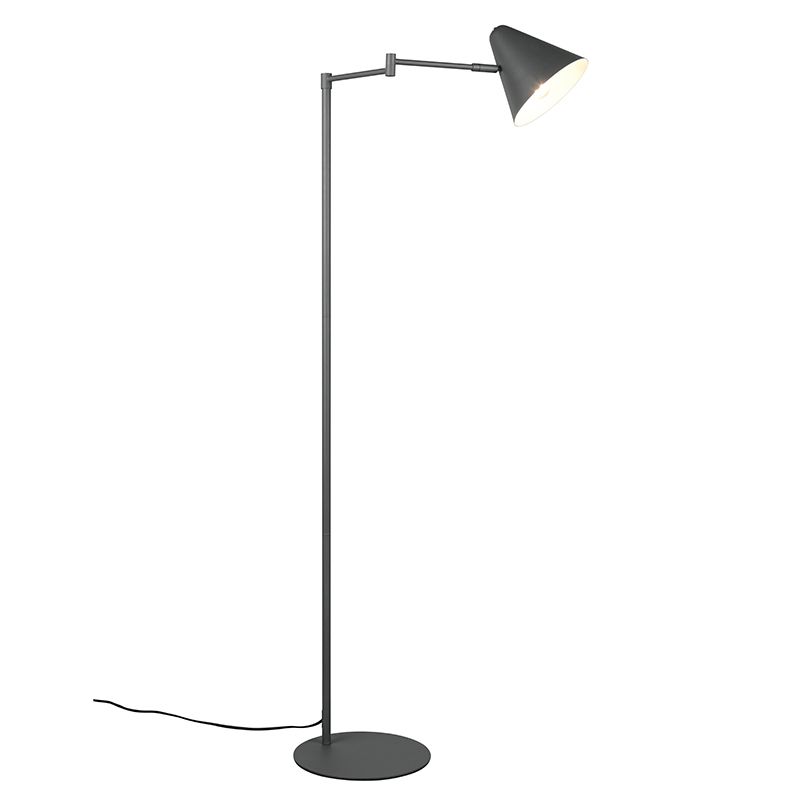 Antracitá stojaca lampa moderná, Jille, s vypínačom