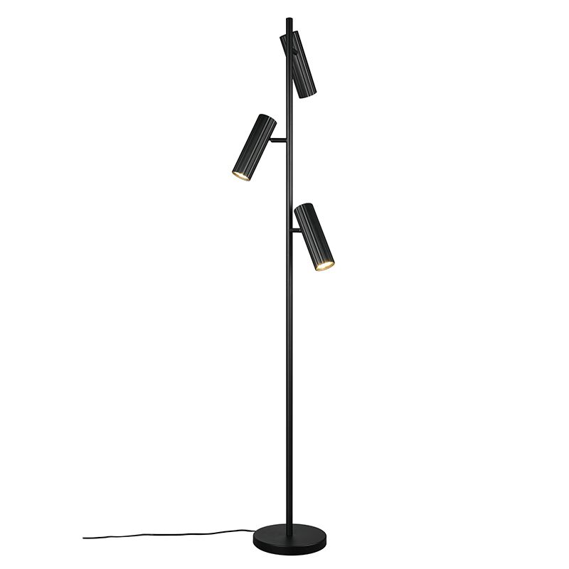 Čierna stojaca lampa moderná, Sieb, s vypínačom