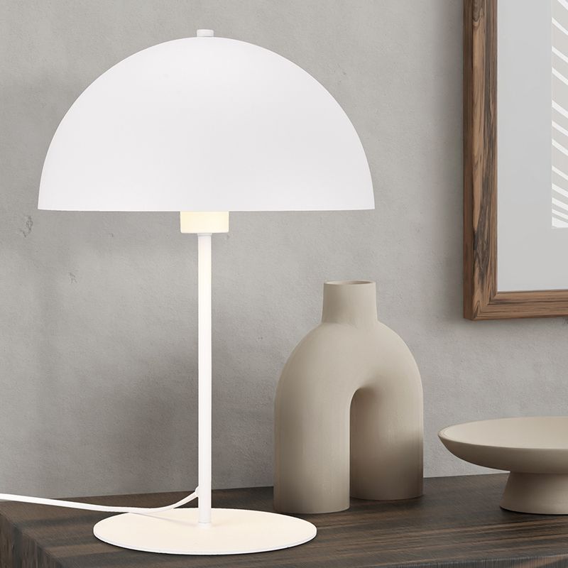 Biela stolová lampa moderná, Fransisca, s vypínačom