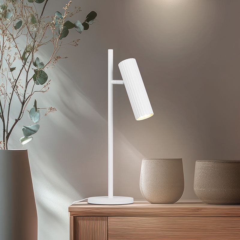 Biela stolová lampa moderná, Sieb, s vypínačom Biela stolová lampa moderná, Sieb, s vypínačom