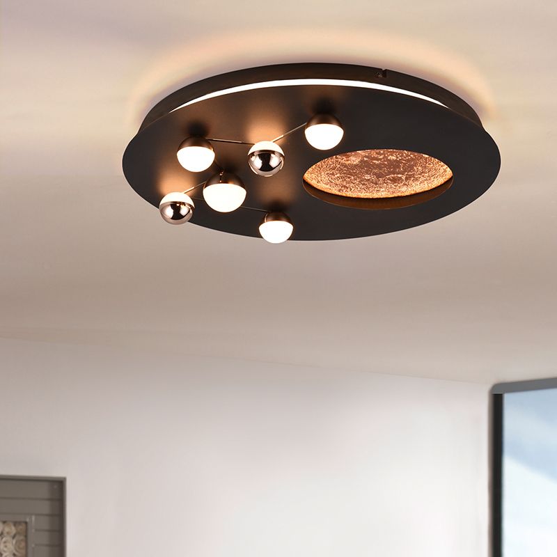 Čierna stropná lampa moderná, Gilberto, 42 W, LED white switch, s 3-stupňovým stmievačom