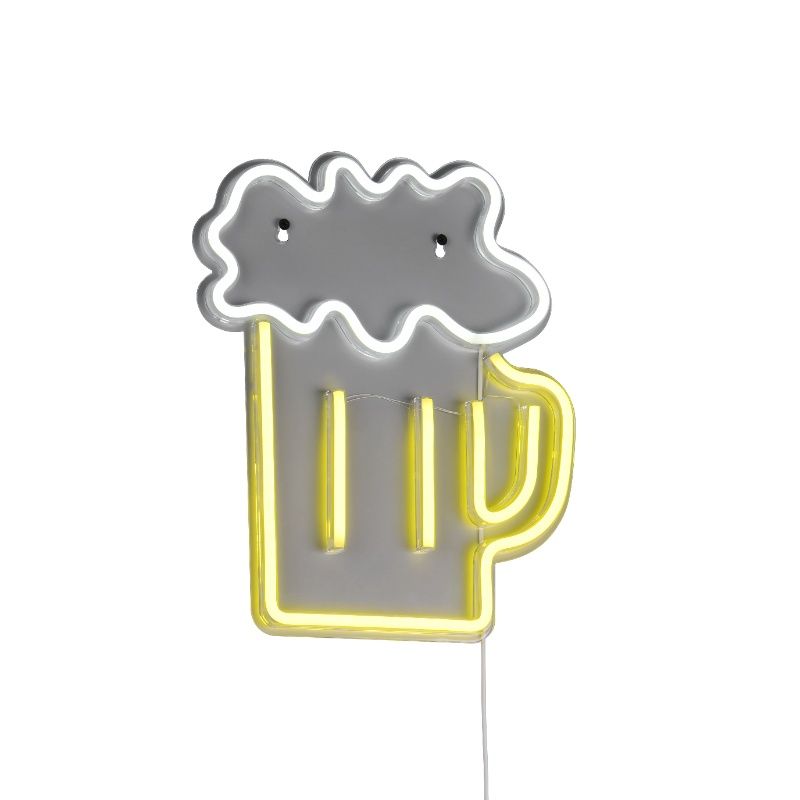 Priehľadné nástenné svietidlo plastové, Beer, 5 W, LED žltá, s vypínačom