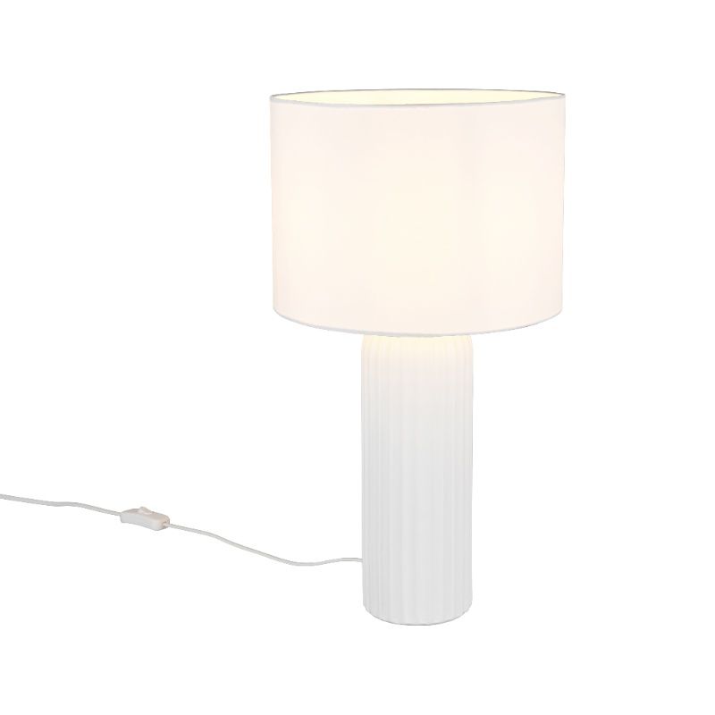Keramická stolová lampa biela, Nannette, s vypínačom