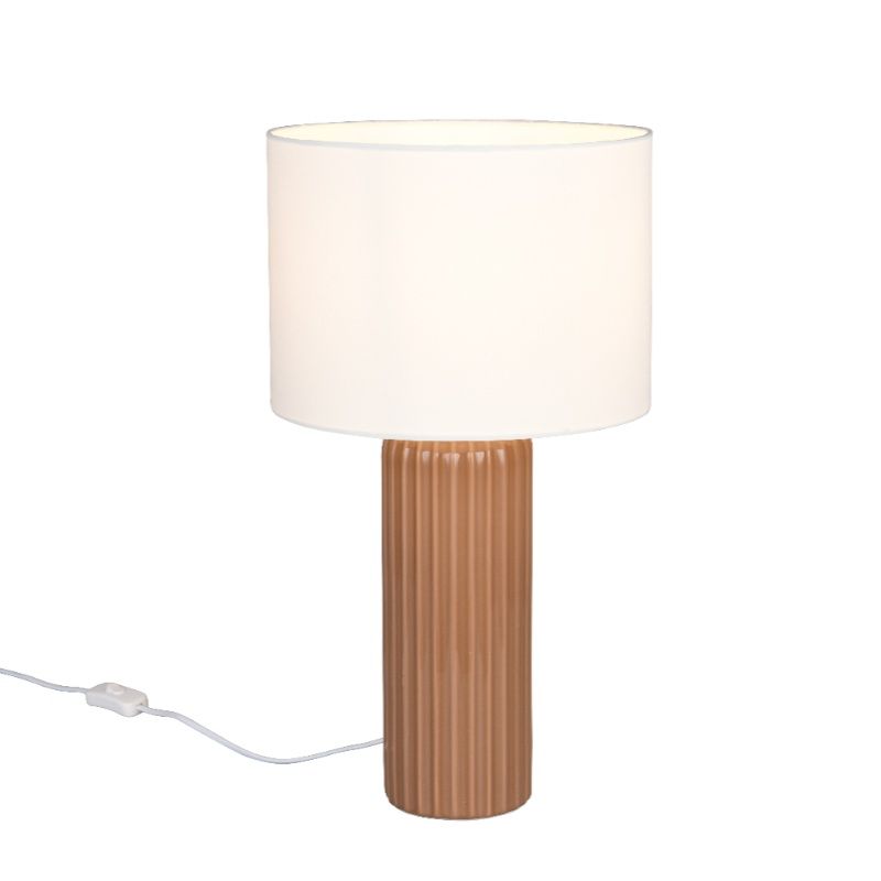 Keramická stolová lampa hnedá, Nannette, s vypínačom