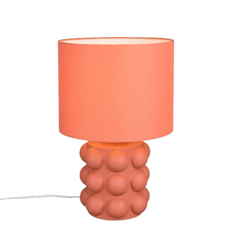 Keramická stolová lampa oranžová, Cihad, s vypínačom