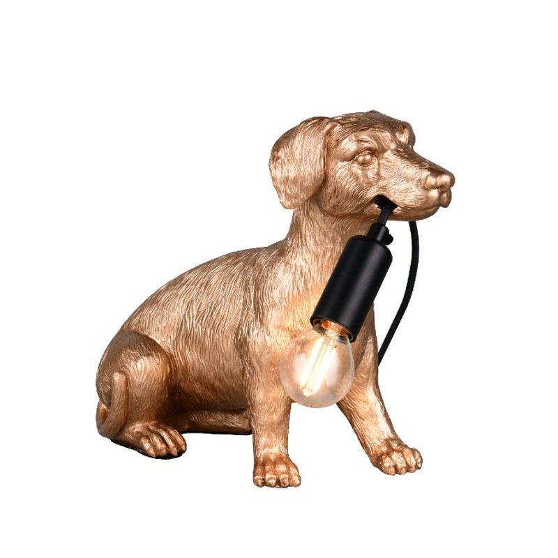 Zlatá stolová lampa plastová, Doggo Zlatá stolová lampa plastová, Doggo
