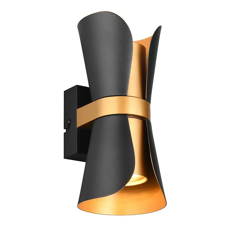 Čierne nástenné svietidlo dizajnové, Suad