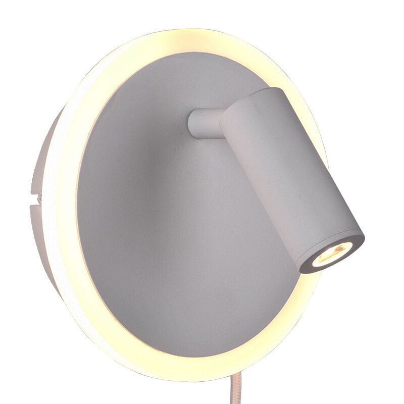 Biele nástenné svietidlo moderné, Sirias, 5 W, LED 3000 K, s vypínačom Biele nástenné svietidlo moderné, Sirias, 5 W, LED 3000 K, s vypínačom