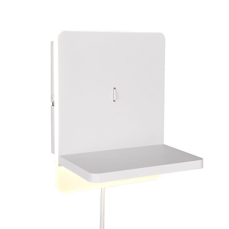 Biele nástenné svietidlo moderné, Margje, 9 W, LED 3000 K, s vypínačom Biele nástenné svietidlo moderné, Margje, 9 W, LED 3000 K, s vypínačom