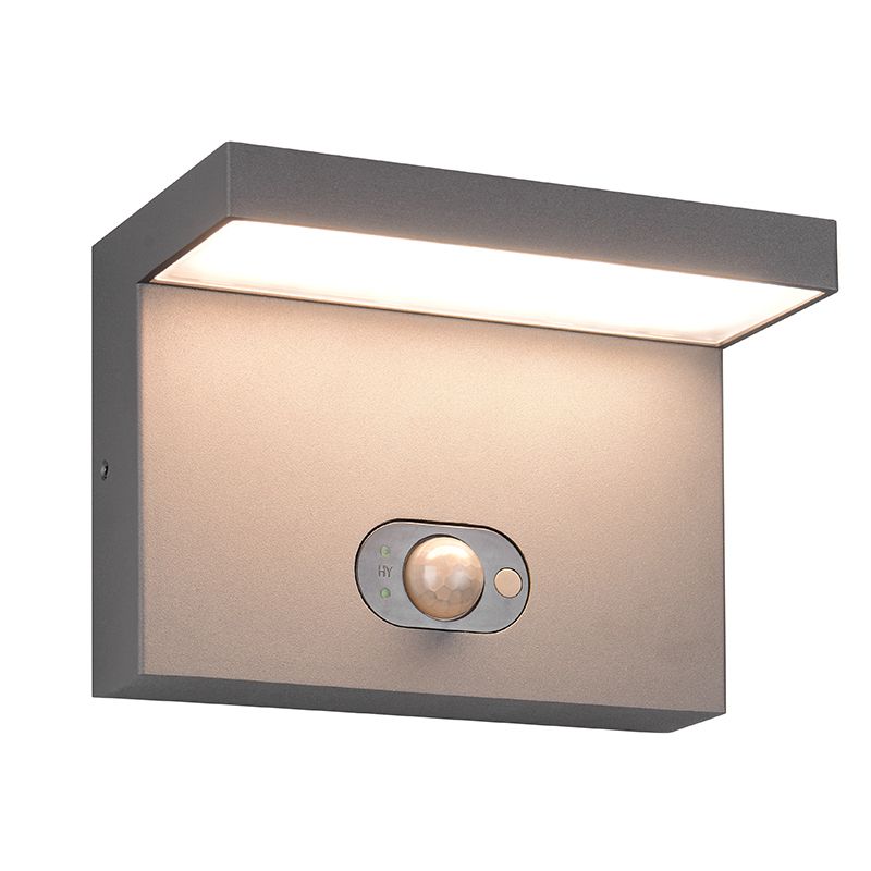 Antracité solárne vonkajšie nástenné svietidlo moderné, Nesrin, 5 W, LED white switch, IP65