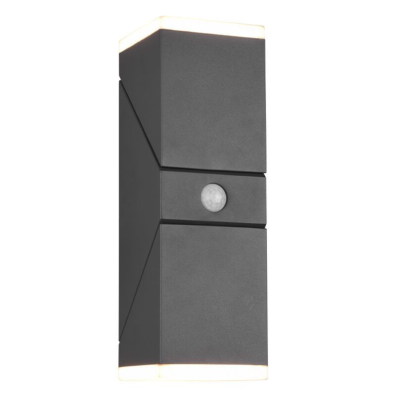 Antracité vonkajšie nástenné svietidlo so senzorom pohybu moderné, Liron, 7 W, LED 3000 K, IP54