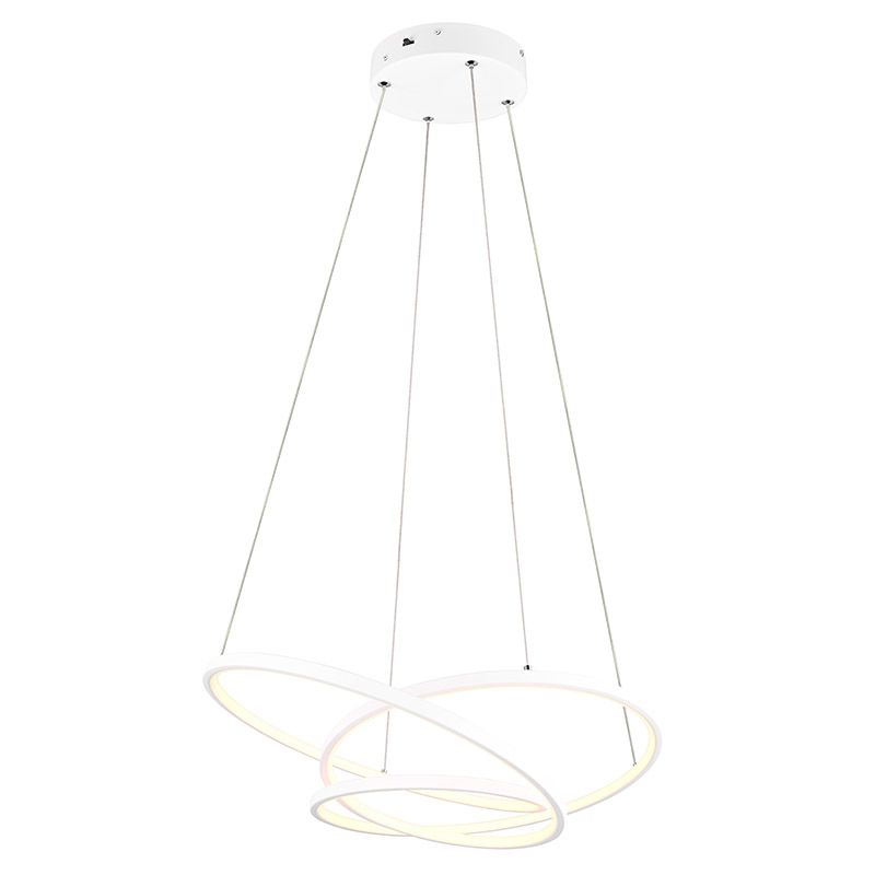 Biele visiace svietidlo dizajnové, Teodore, 34 W, LED white switch, s 3-stupňovým stmievačom