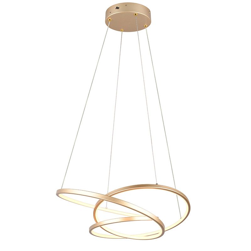 Zlaté visiace svietidlo dizajnové, Teodore, 34 W, LED white switch, s 3-stupňovým stmievačom