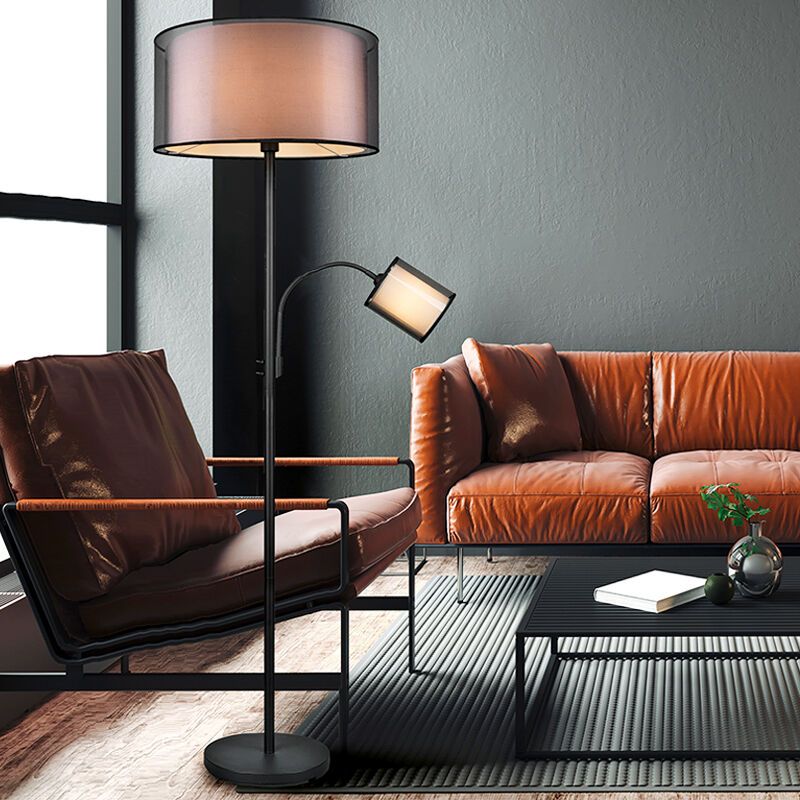 Antracitá stojaca lampa na čítanie moderná, Mirle