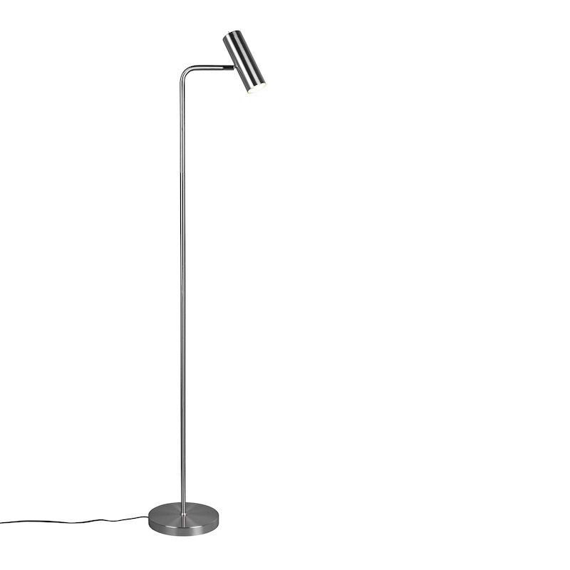 Niklová stojaca lampa moderná, Kaso, s vypínačom Niklová stojaca lampa moderná, Kaso, s vypínačom