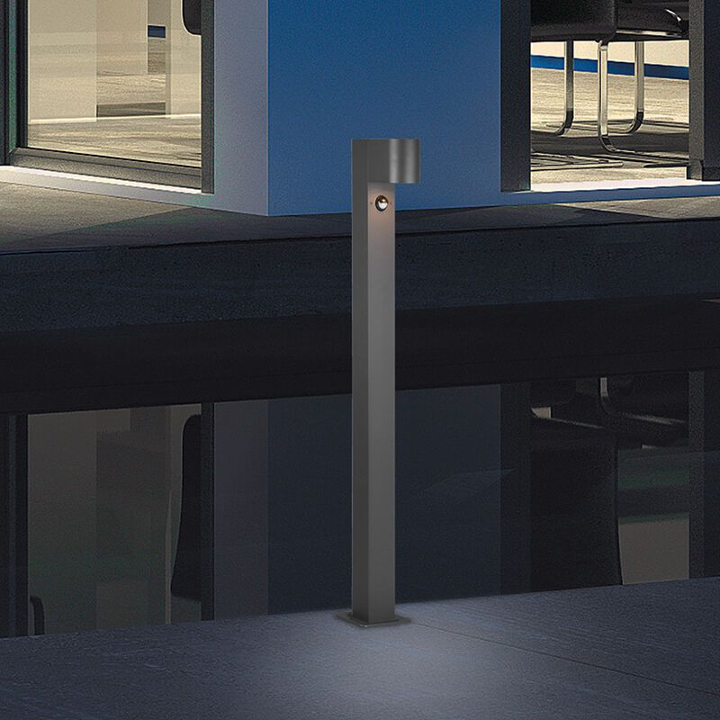 Antracitý záhradný stĺpik so senzorom pohybu moderný, Laurien, IP44