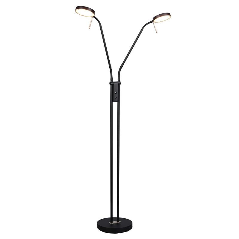 Čierna stojaca lampa moderná, Bilge, s dotykovým stmievačom