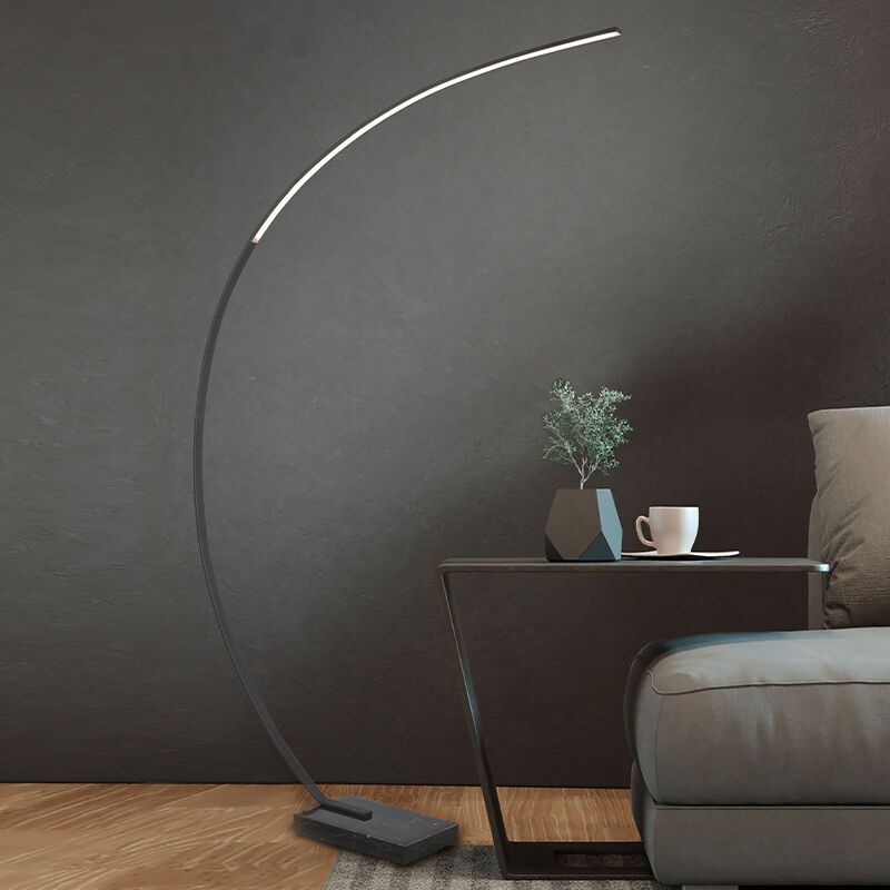 Čierna oblúková lampa moderná, Yoel, 18 W, LED 3000 K, s vypínačom