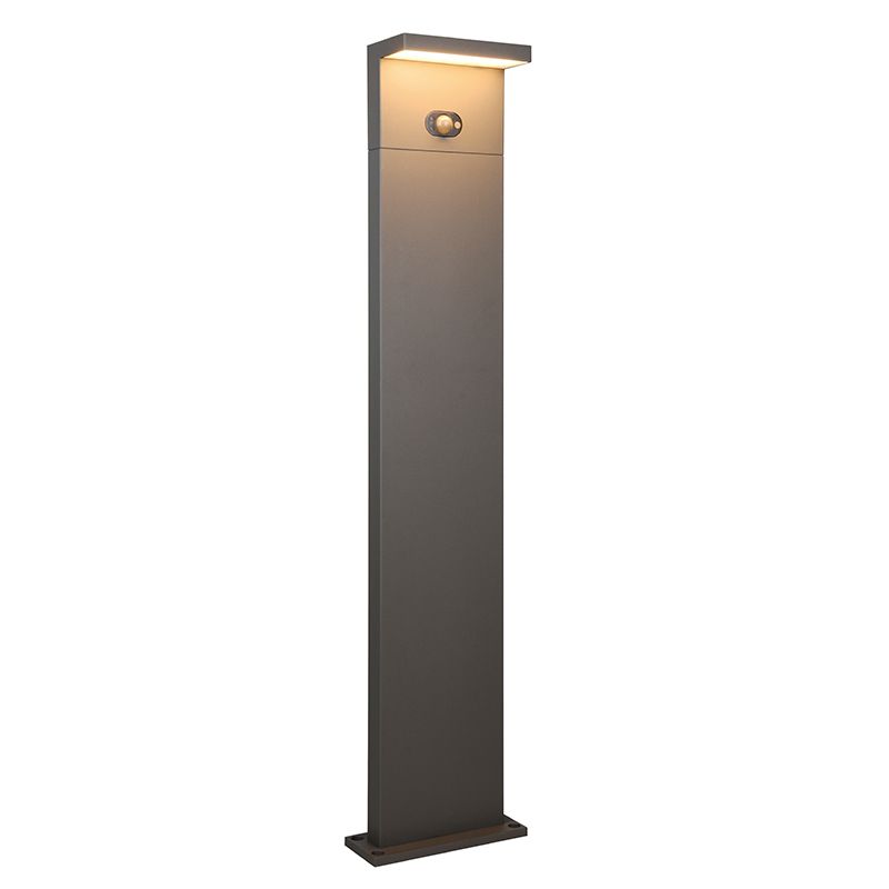 Antracitý solárny záhradný stĺpik moderný, Nesrin, 5 W, LED white switch, IP65