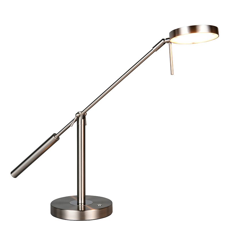 Niklová stolová lampa moderná, Bilge, s dotykovým stmievačom