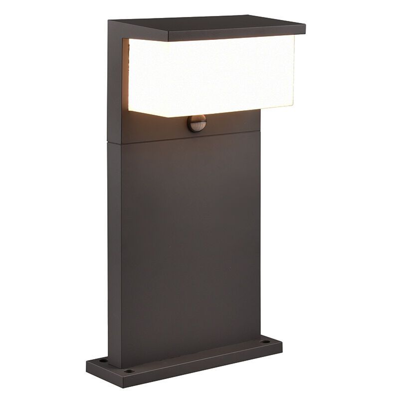 Antracitý záhradný stĺpik so senzorom pohybu moderný, Slimane, 13 W, LED 3000 K, IP54
