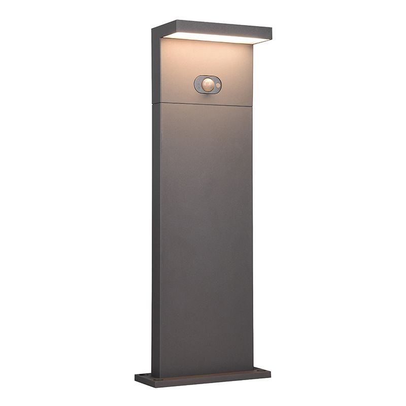 Antracitý solárny záhradný stĺpik moderný, Nesrin, 5 W, LED white switch, IP65