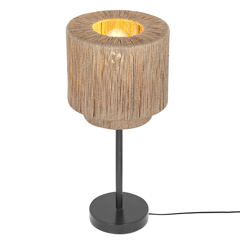 Béžová stolová lampa japandi, Rinus