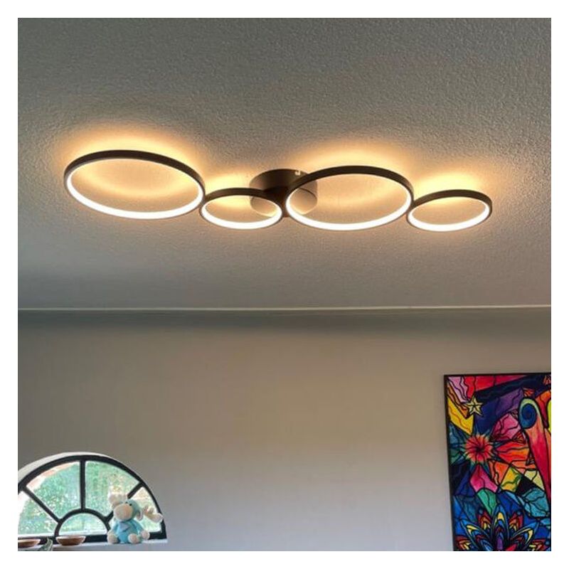 Čierna stropná lampa moderná, Robon, 37 W, LED 3000 K Čierna stropná lampa moderná, Robon, 37 W, LED 3000 K