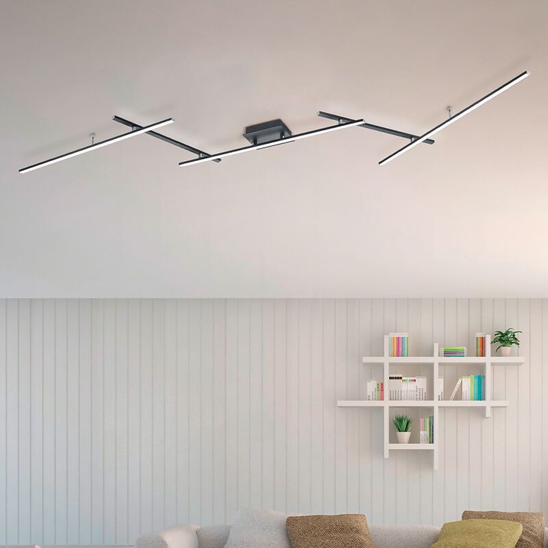 Čierna stropná lampa moderná, Nadja, 22 W, LED RGBW, s diaľkovým ovládačom Čierna stropná lampa moderná, Nadja, 22 W, LED RGBW, s diaľkovým ovládačom