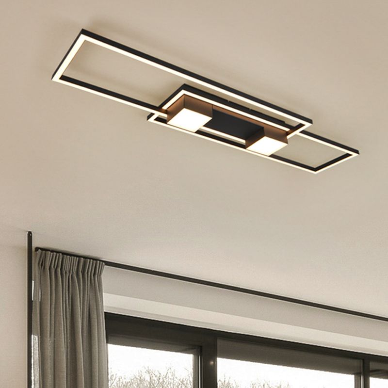 Čierna stropná lampa dizajnová, Sohaib, 37 W, LED nastaviteľný od teplej po studenú bielu, s 3-stupňovým stmievačom
