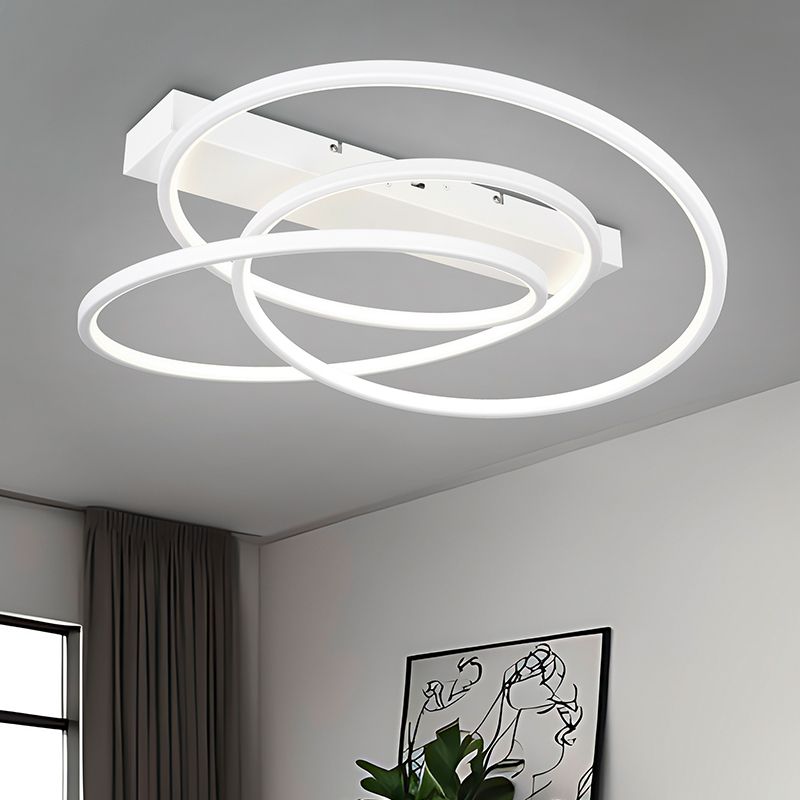 Biela stropná lampa dizajnová, Teodore, 34 W, LED white switch, s 3-stupňovým stmievačom