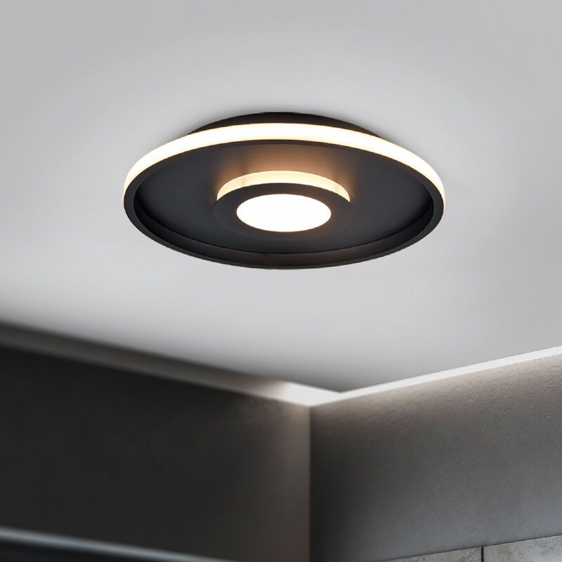Čierne stropné svietidlo do kúpeľne moderné, Kayla, 35 W, LED 3000 K, IP44